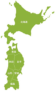 北海道と東北地方の地図