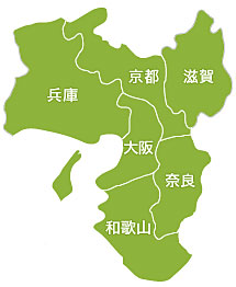 関西地方の地図